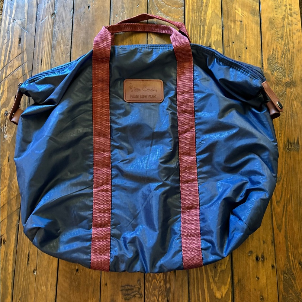 Vintage Pierre Cardin Paris New York Blue Nylon Travel Bag